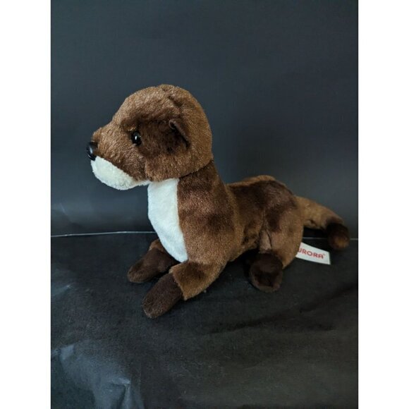 Aurora Sea Otter Plush Stuffed Animal 11" Long Brown toy zoo Aquarian - Picture 3 of 8